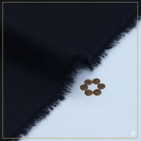 Organza Khaddar jet Black  6001
